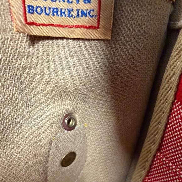 Red & Tan Dooney & Bourke Signature Canvas Vachetta Leather Crossbody bag - Picture 9 of 12